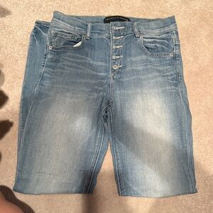 Express light wash high rise jean leggings